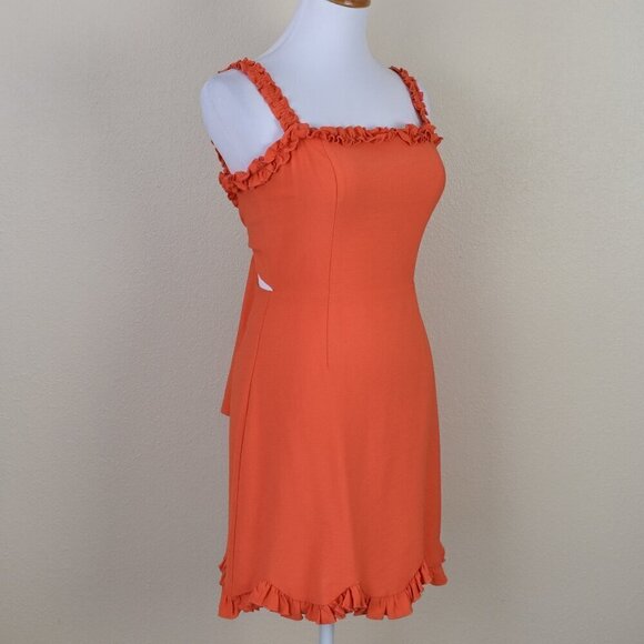 Finders Keepers Chiquita Ruffle Orange Mini Dress - 4 - Picture 10 of 11